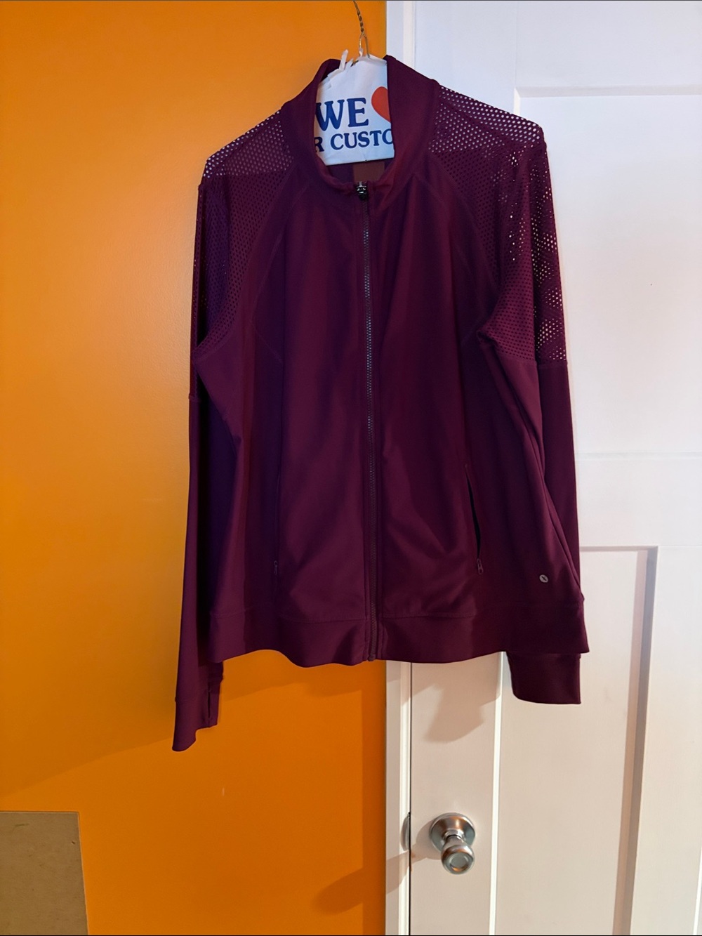 Xersion Maroon Bomber-Style Athletic Jacket